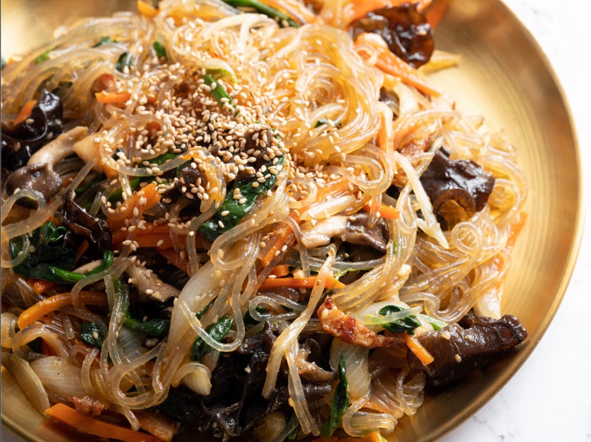 Japchae (Korean Glass Noodle Stir-Fry, 잡채) Thumbnail
